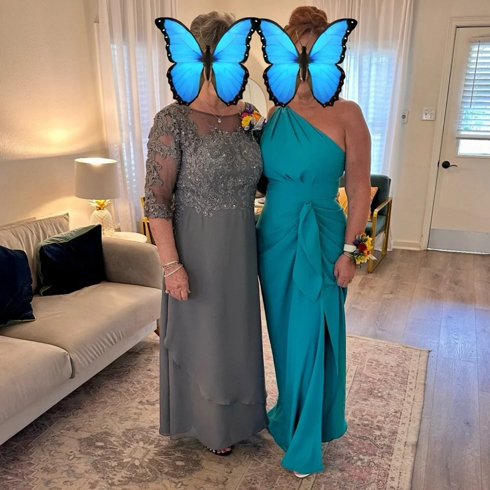 Rhea Costa Blue One-Shoulder Gown for Weddings - Picture 11 of 11